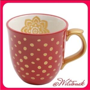 Rare-The Pioneer Woman Holiday Charm Red with Gold Polka Dots Mug